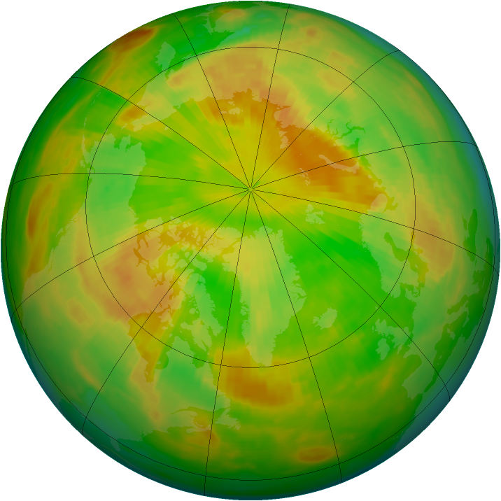 Arctic ozone map for 19 May 1990